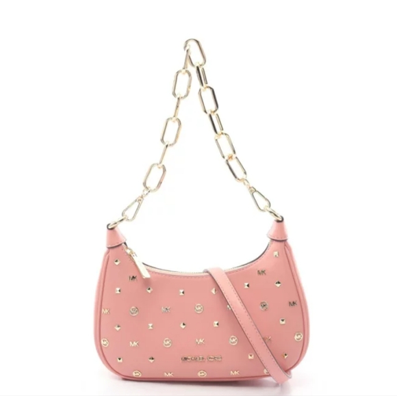 MICHAEL KORS CORA Zip Pochette Medium Handbag Faux Leather Pink 2WAY 35F3G4CU6Y - Picture 2 of 9